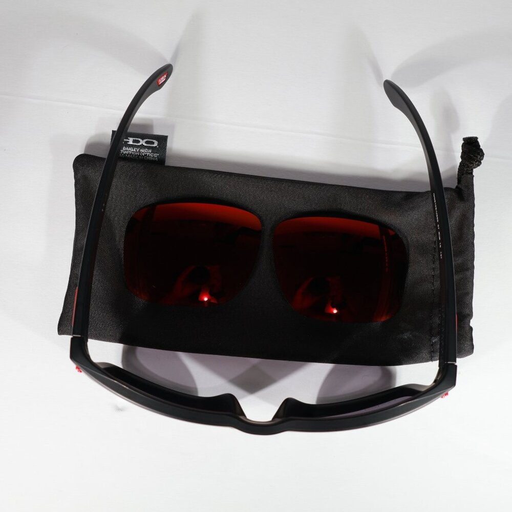Oakley Holbrook Matte Black Prizm Grey Sunglasses+Red FiRE LEnses Polarized Reva - Picture 11 of 13